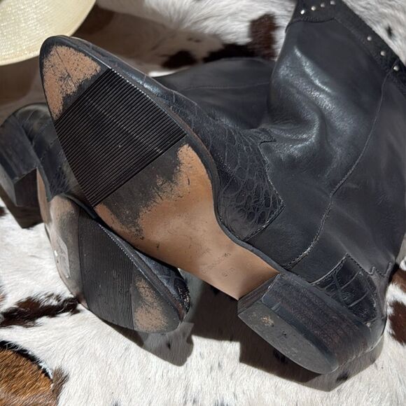 MARC ALPERT 100% LEATHER WESTERN STUDDED BOOTS BURNING MAN SIZE  8.5 A13 - Picture 11 of 12